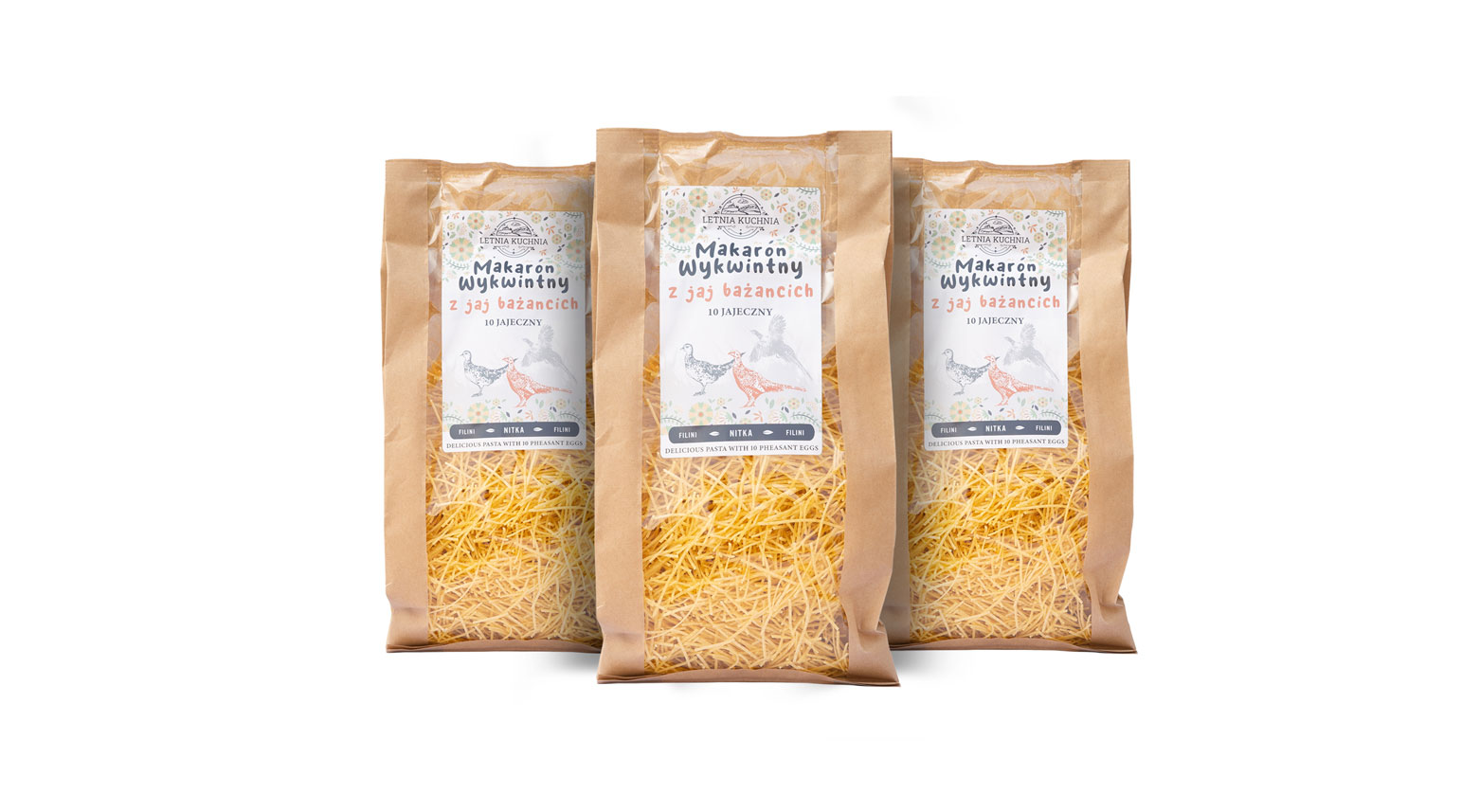 Nitka- Makaron wykwintny z jaj bażancich- Letnia Kuchnia 3 opakownia